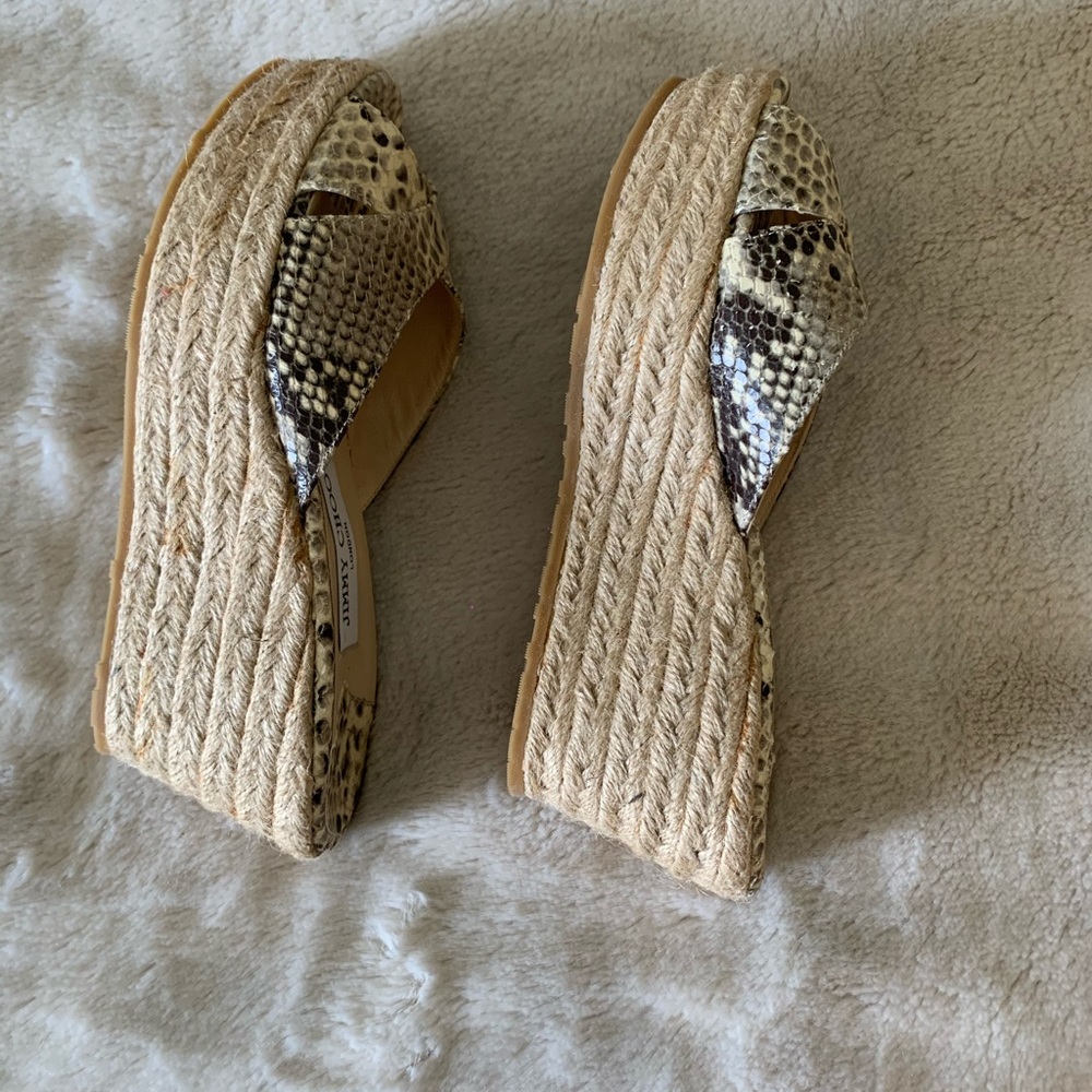 Jimmy Choo Wedged Sandal - Snakeskin - Picture 2 of 4